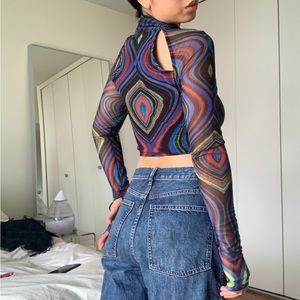AFRM Swirl Mesh Crop
